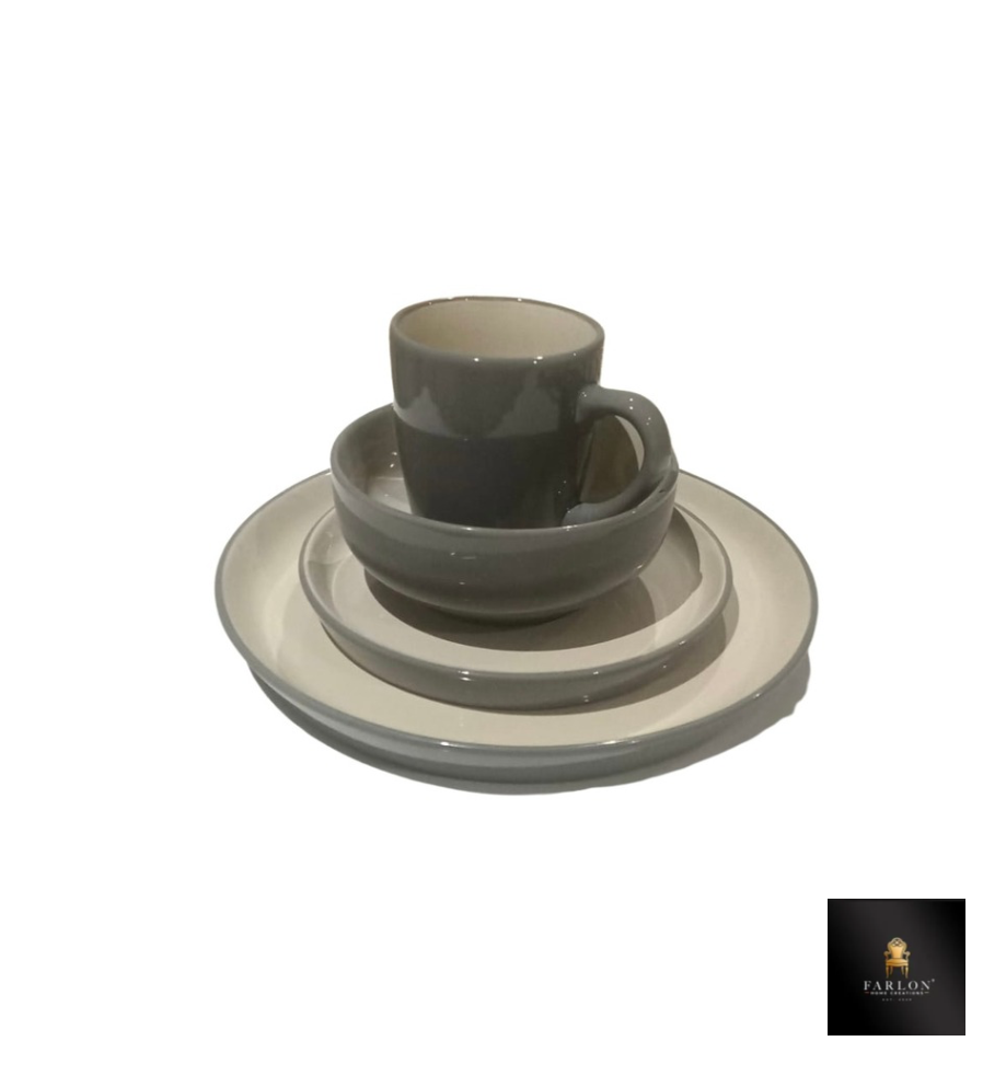 FHC 16 Piece dinner-set -Light Grey and Cream