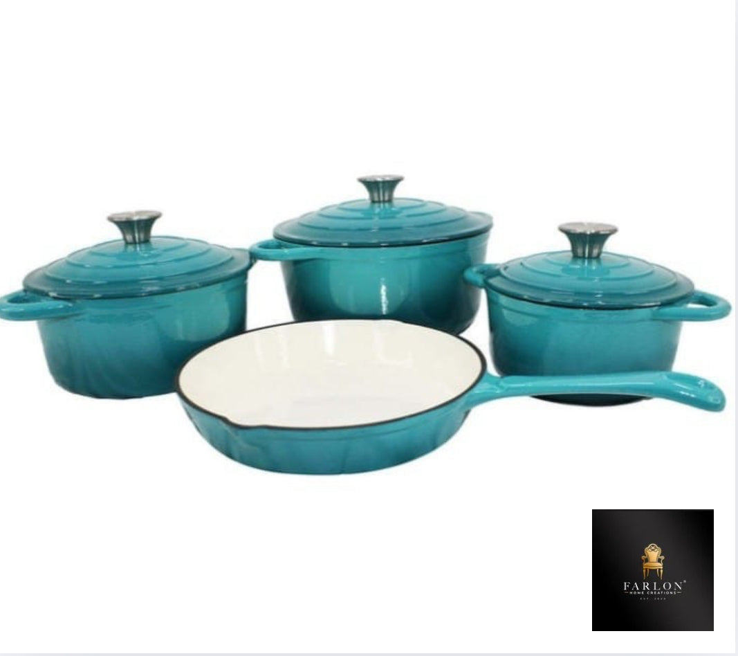 FHC 7 Piece Cast Iron Pot Set
