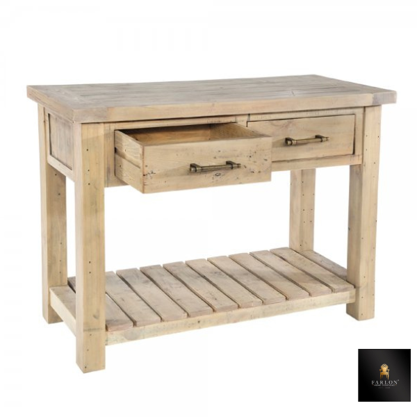 FHC Pinewood Oregon Console Table With Dual Drawers