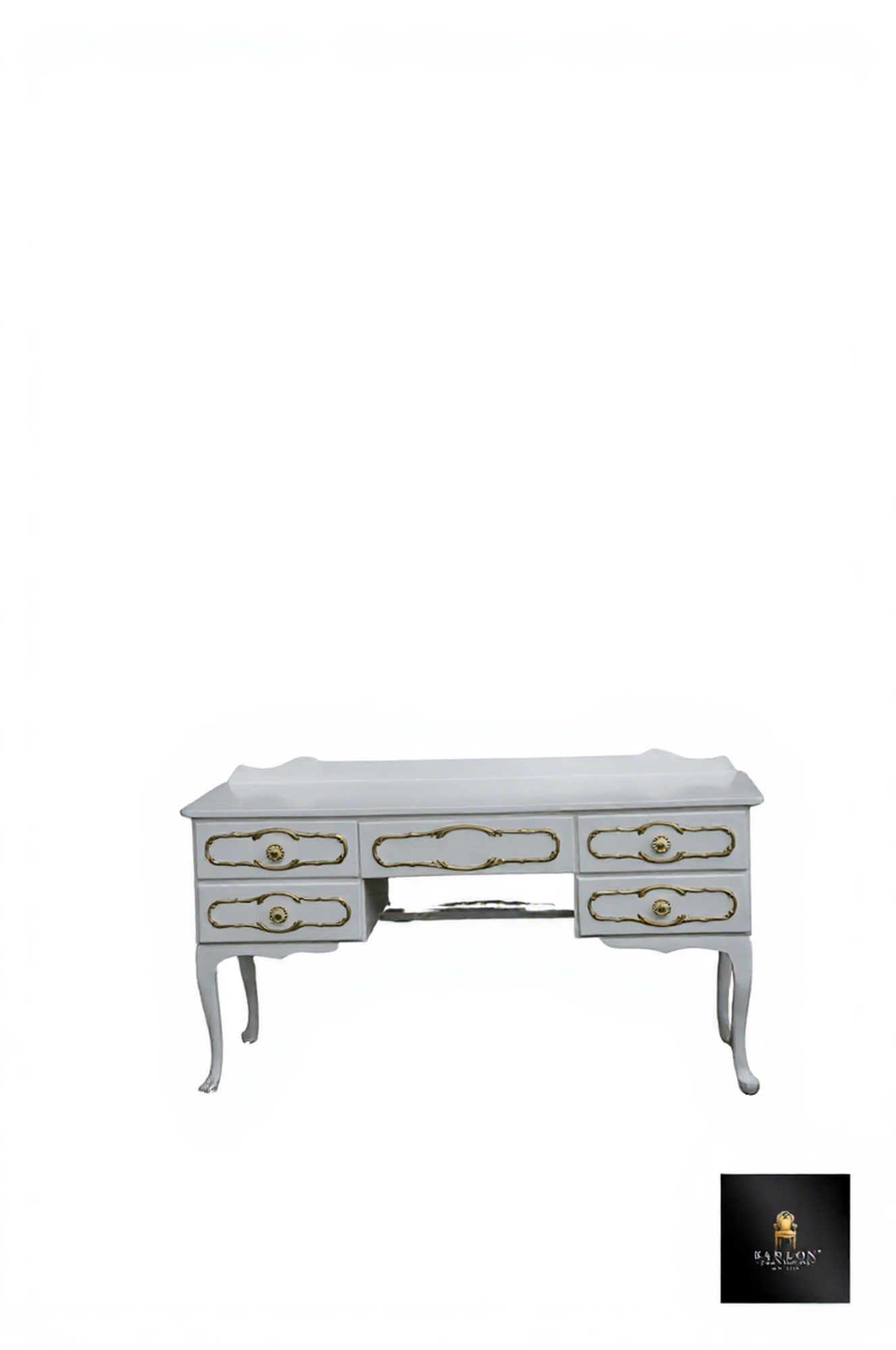 FHC White Antique Ornate Dresser Desk