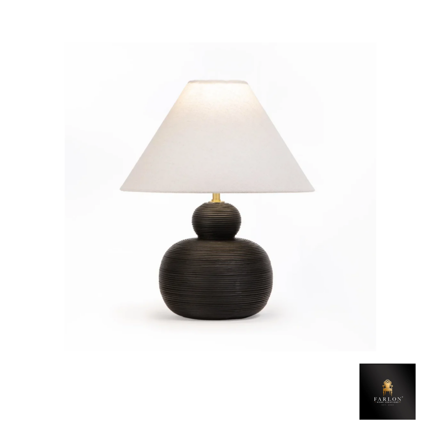 FHC BLACK PEBBLE BASE TABLE LAMP