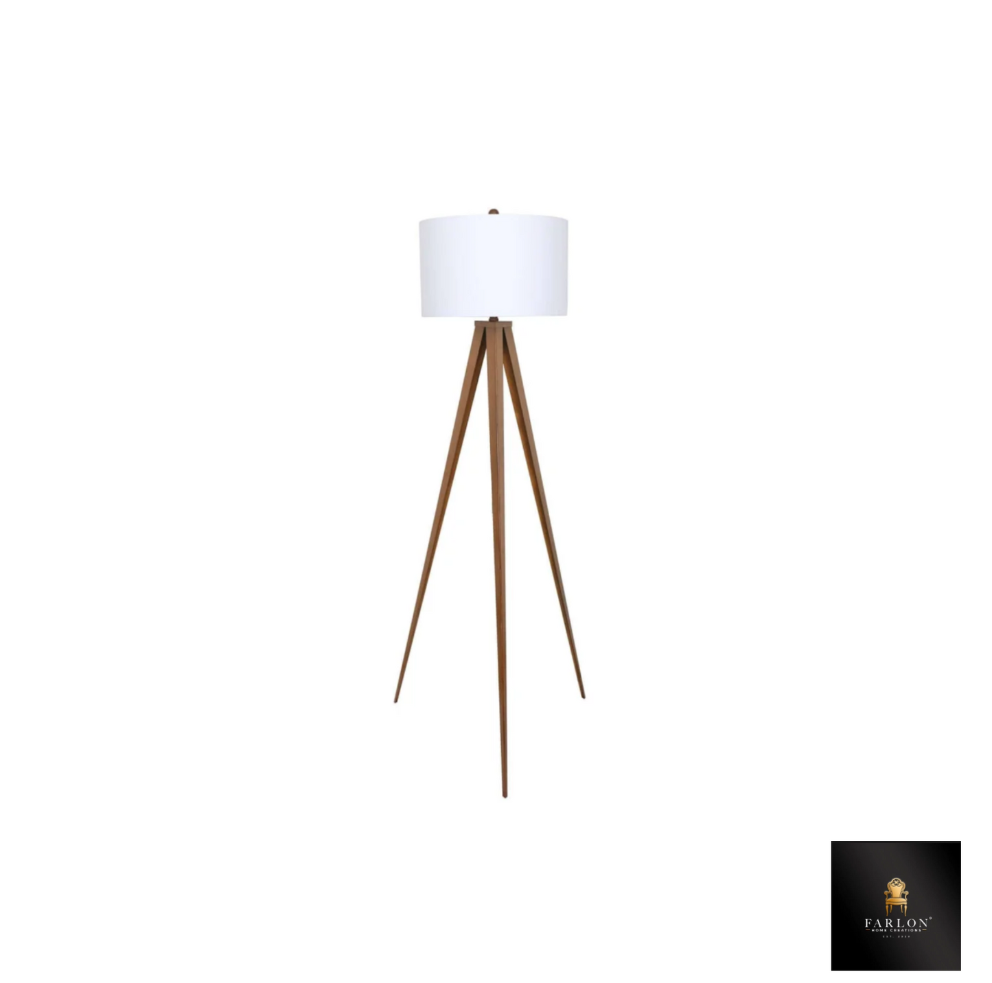 FHC WHITE SHADE TRIPOD FLOOR LAMP