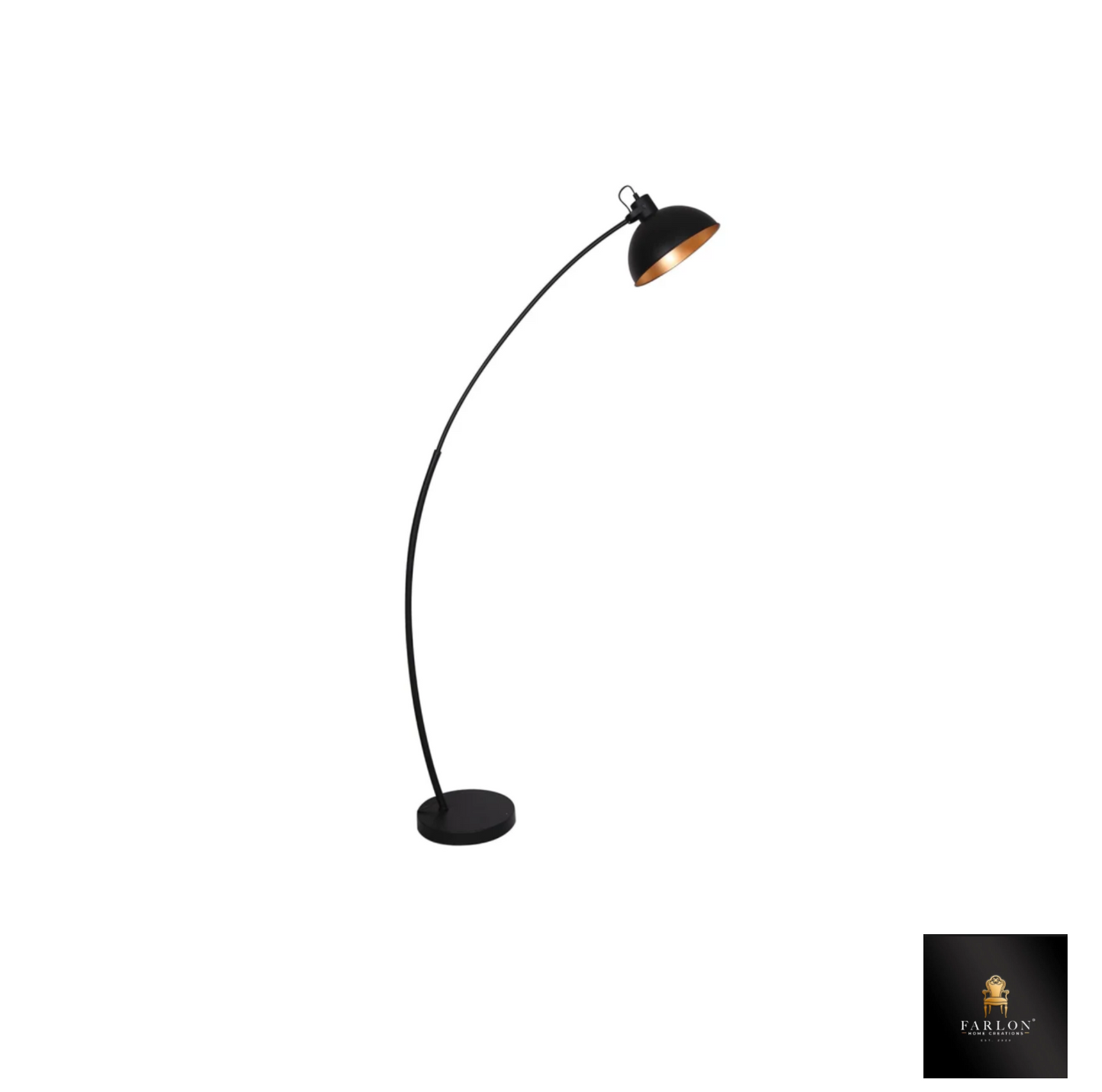 FHC BLACK METAL ARC FLOOR LAMP