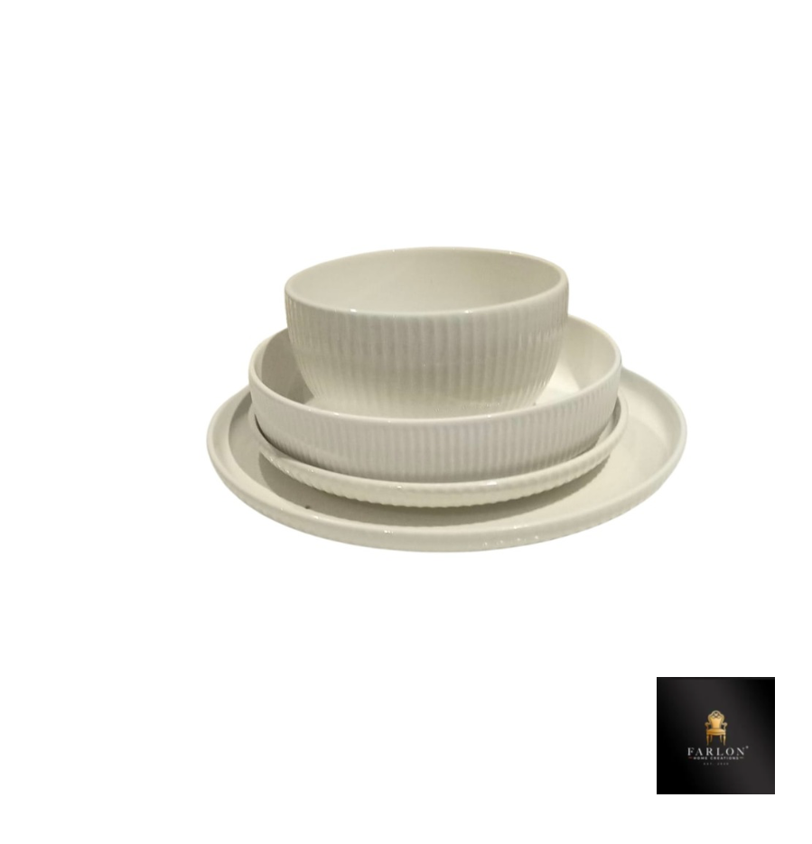 FHC 16 Piece Ribbed Plates Set