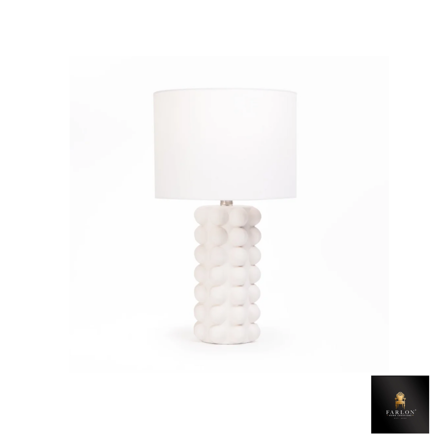 FHC BUBBLE BASE WHITE TABLE LAMP