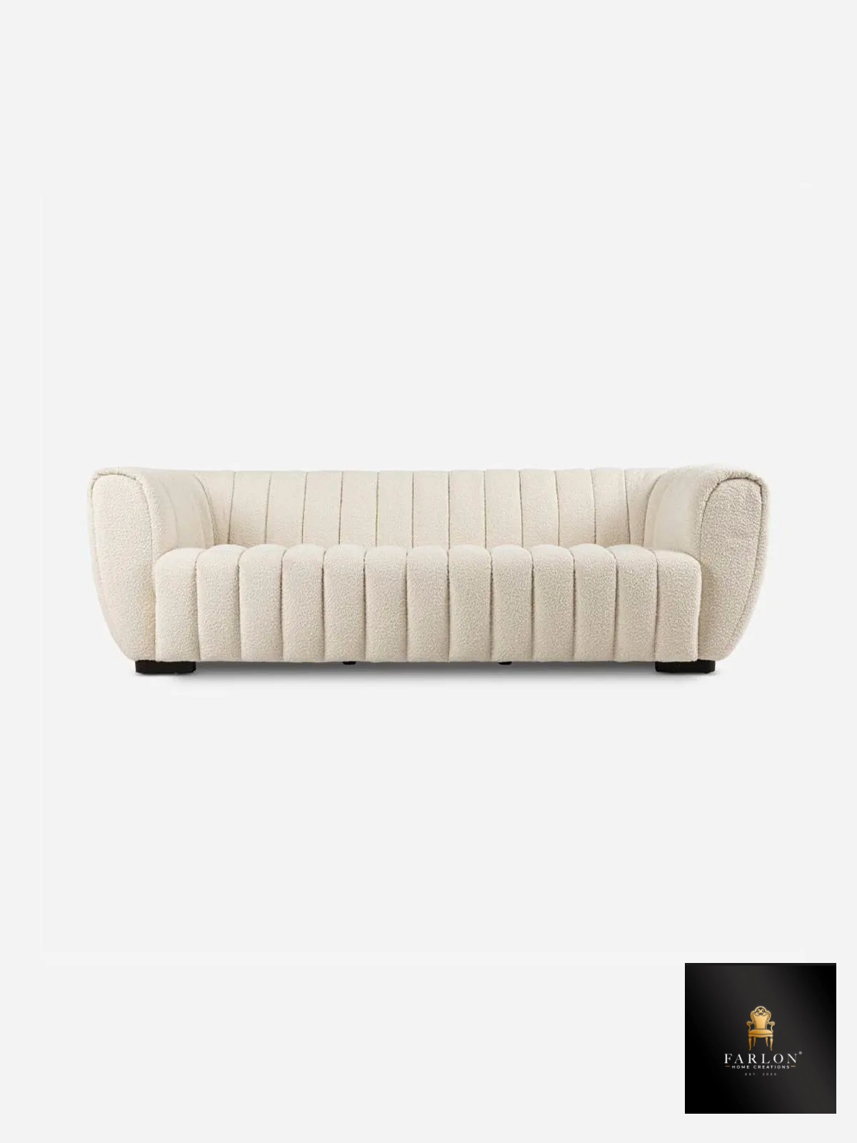 FHC 4 Seater Cream Aurora Panel Bouclé Couch