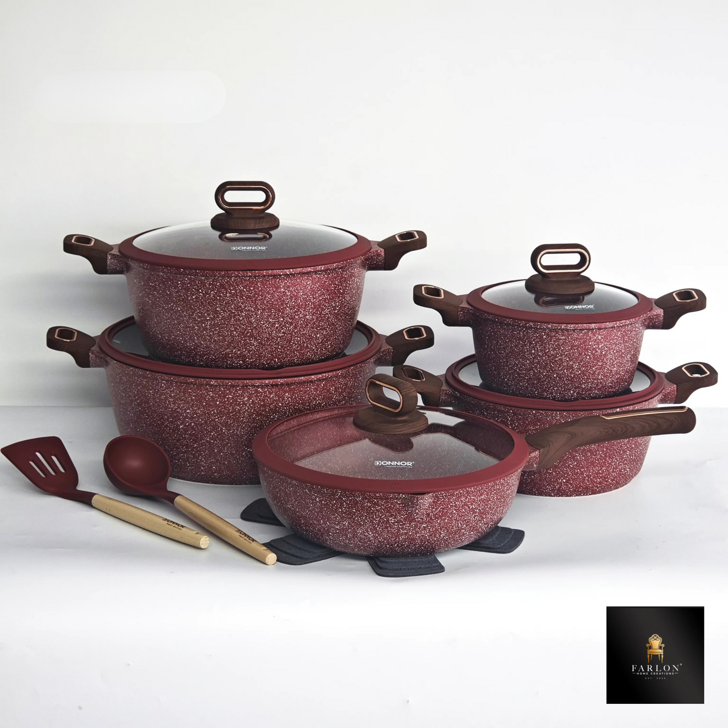 FHC 10 Piece Non-stick Kitchen Pot Cookware Set