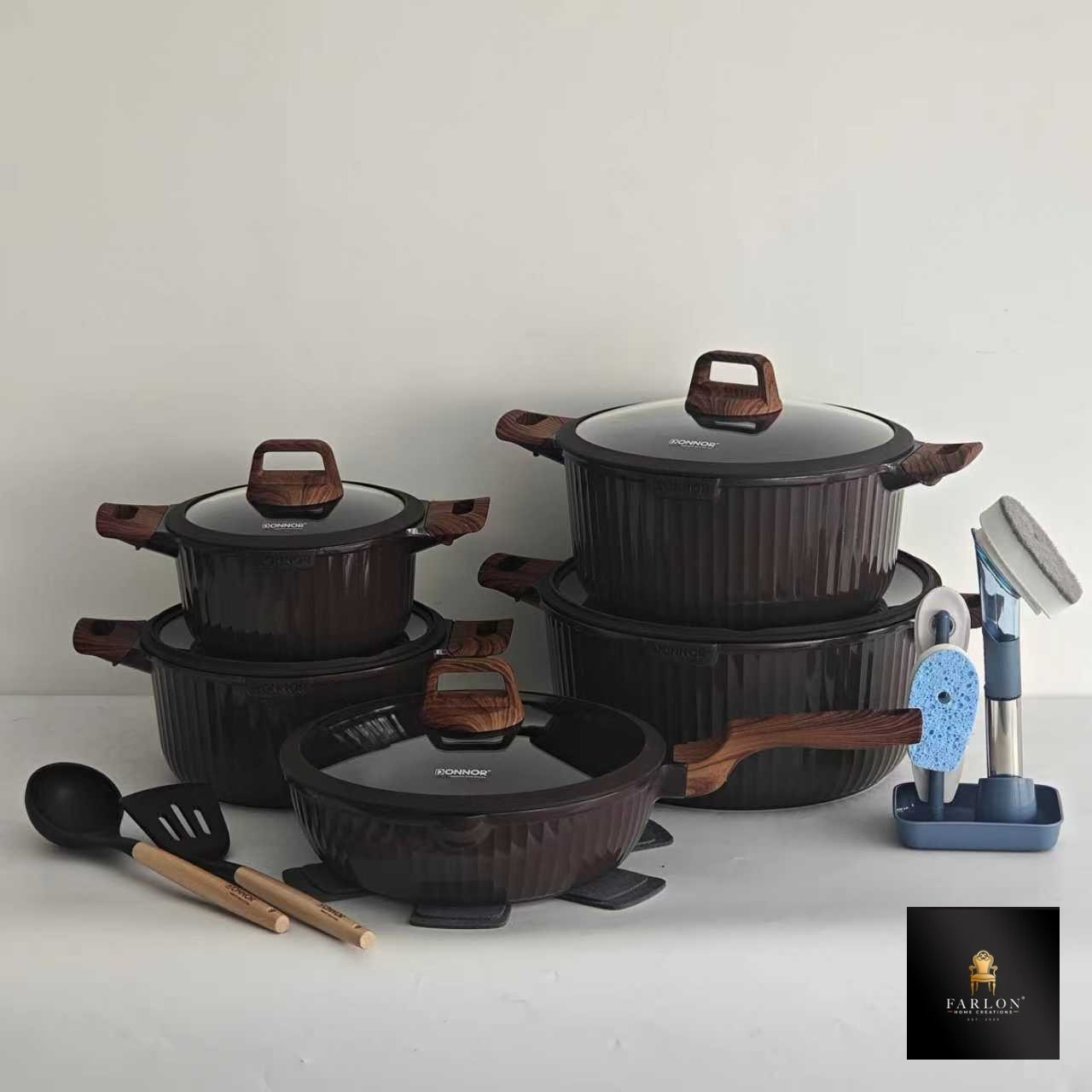 FHC 10 Piece Non-stick Kitchen Pot Cookware Set