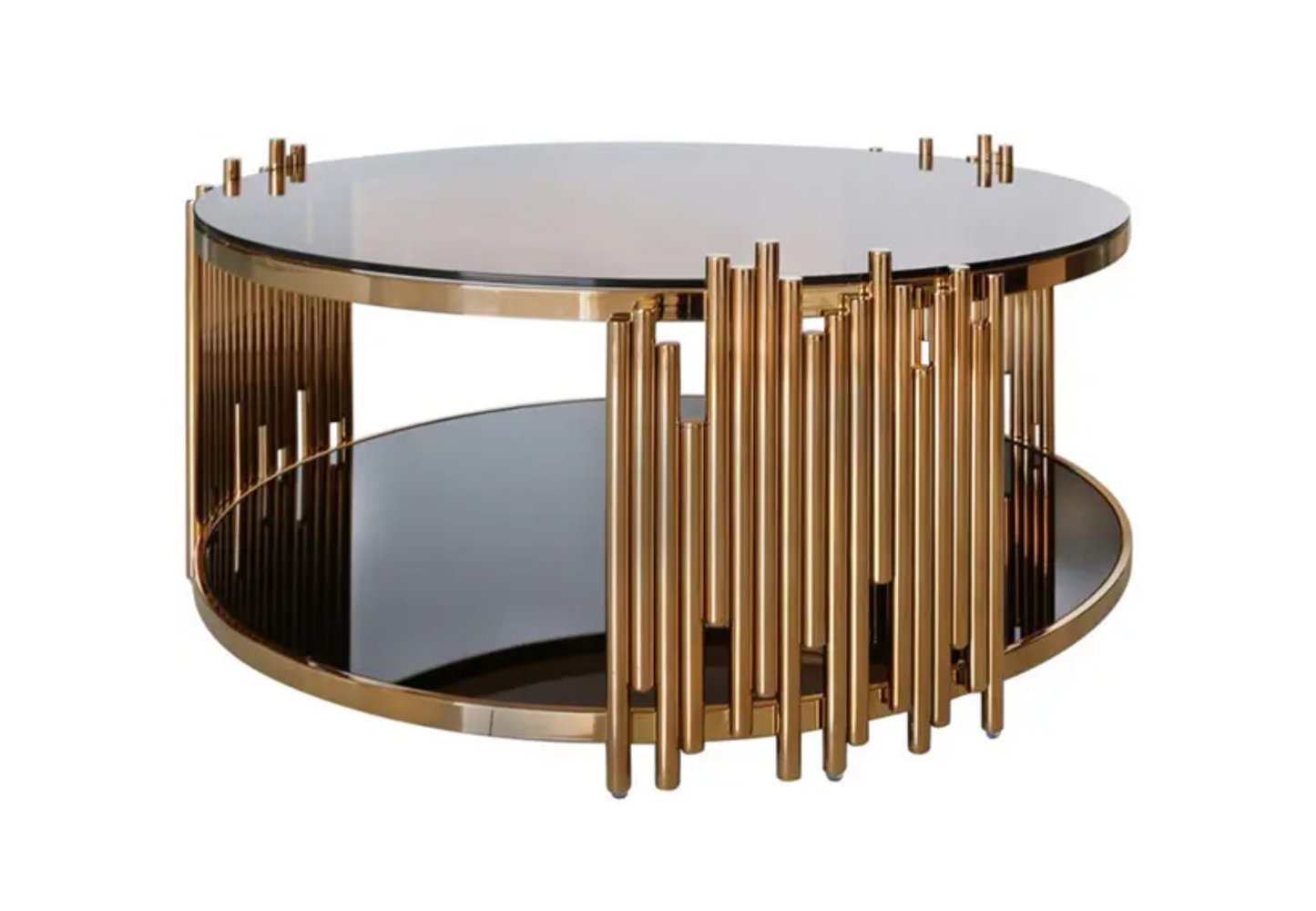 FHC Rounded Tempered Glass Coffee Table