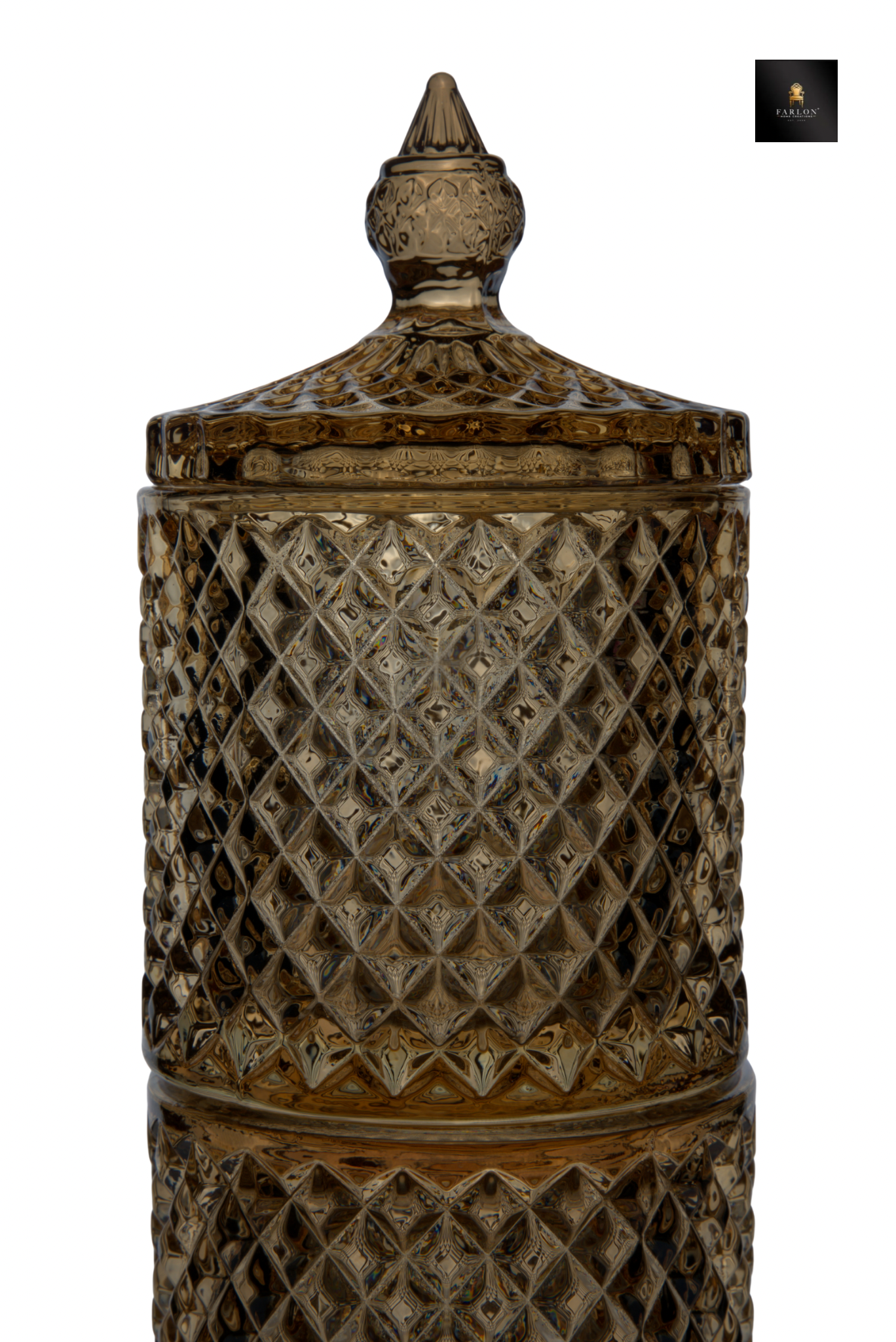 FHC Vintage Cut Glass Canister with Lid - ( 3 Piece Set)