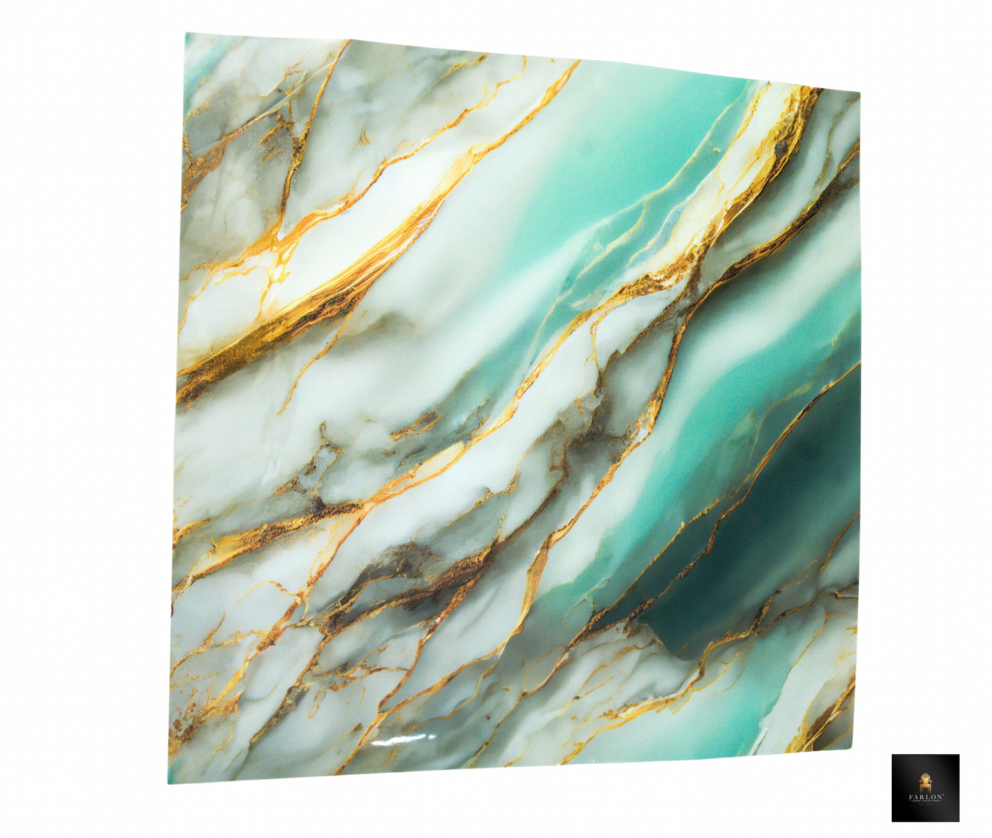 FHC Emerald Gold Onyx Marble Wall Stick Wallpaper 10 Piece