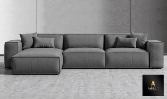 FHC 3 Seater Modular Charcoal Sectional Day Bed Couch