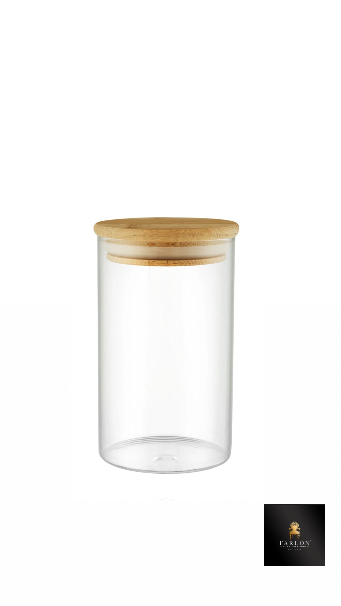 FHC Glass Storage Jar with Bamboo Lid (Small) - 4 piece Set