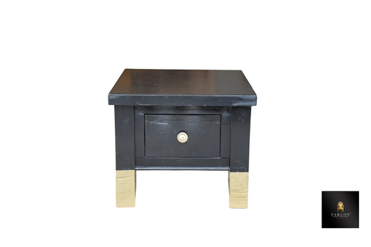 FHC Black & Gold Side Table Pedestal