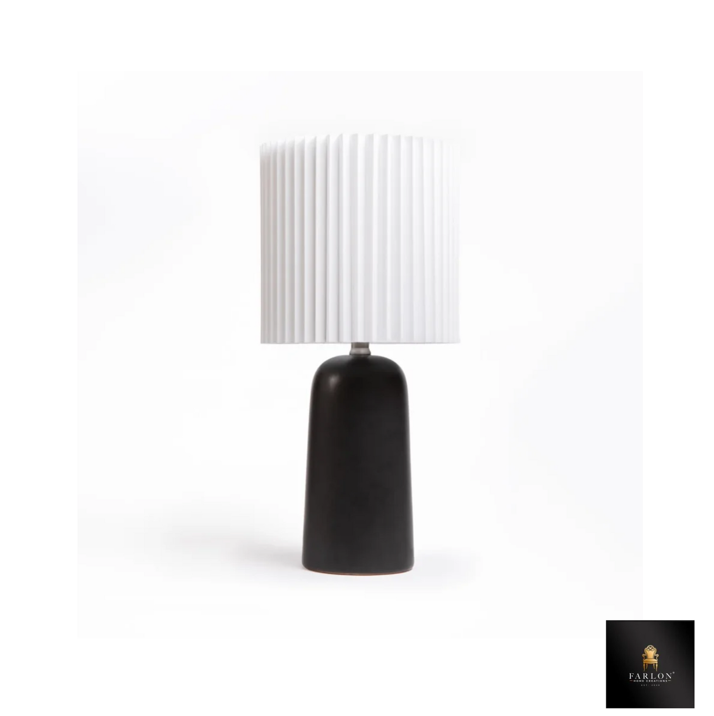 FHC PLEATED WHITE SHADE TABLE LAMP