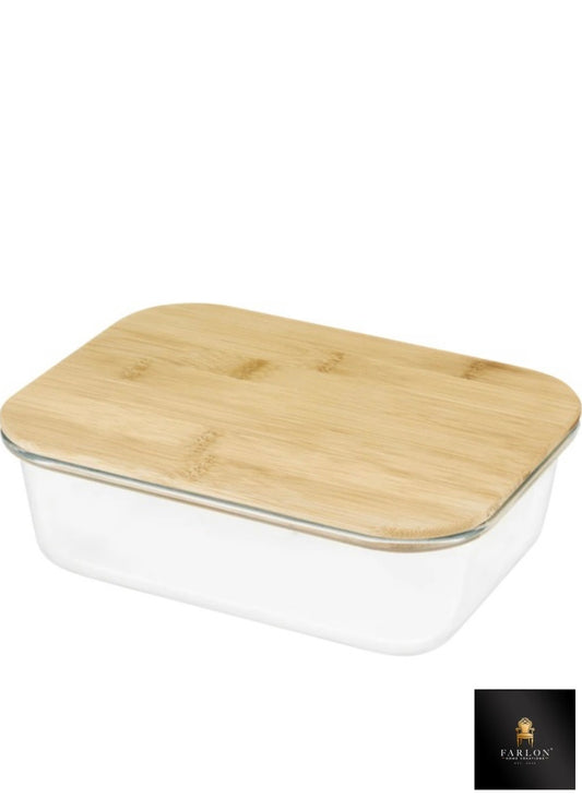 FHC Glass Storage Container with Bamboo Lid – Large ( 4 Piece Set)