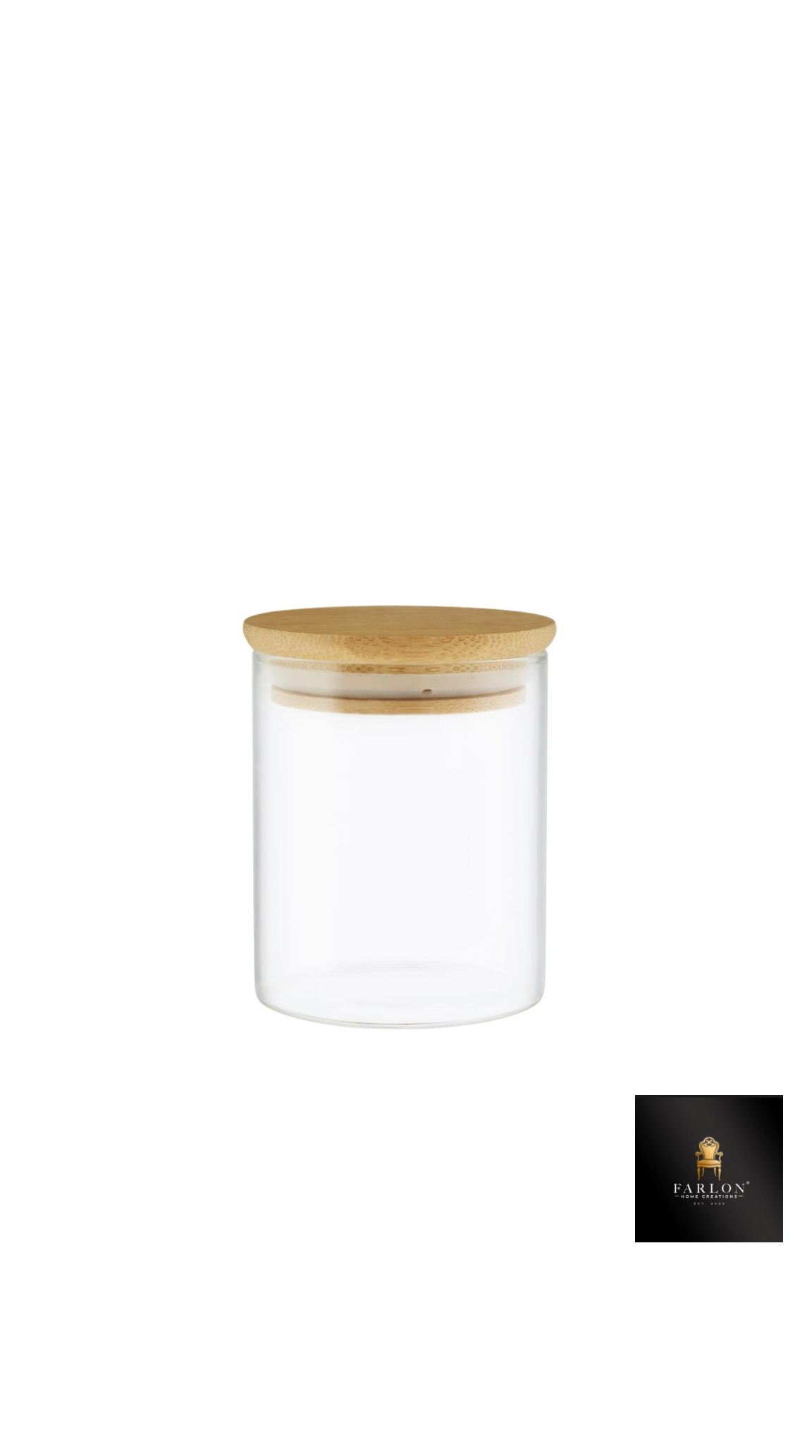 FHC Glass Storage Jar with Bamboo Lid (Extra Small) - 4 piece Set