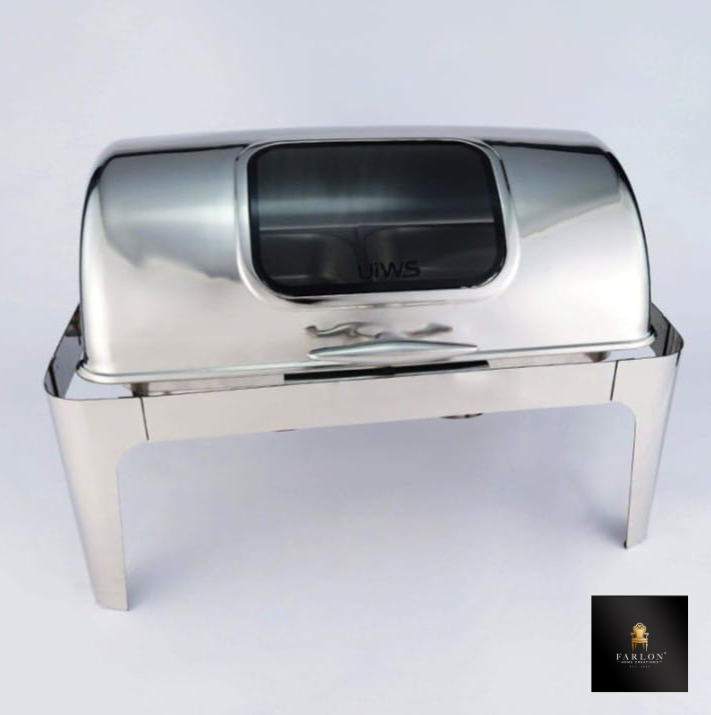 FHC Rectangular Roll Top Food Warmer with window