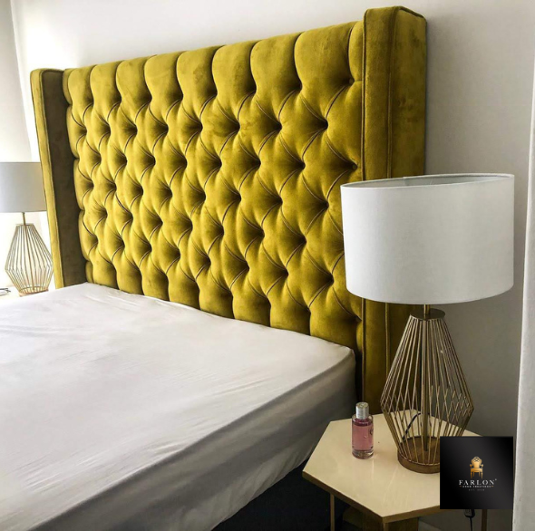 FHC Luxury Buttoned Velvet Headboard