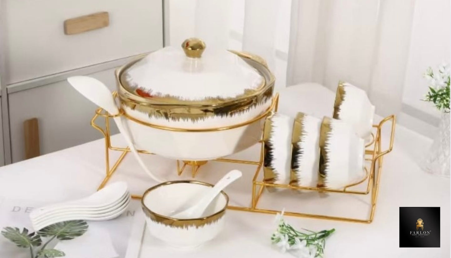 FHC 3 Piece Stunning Glass Serving Platter Set