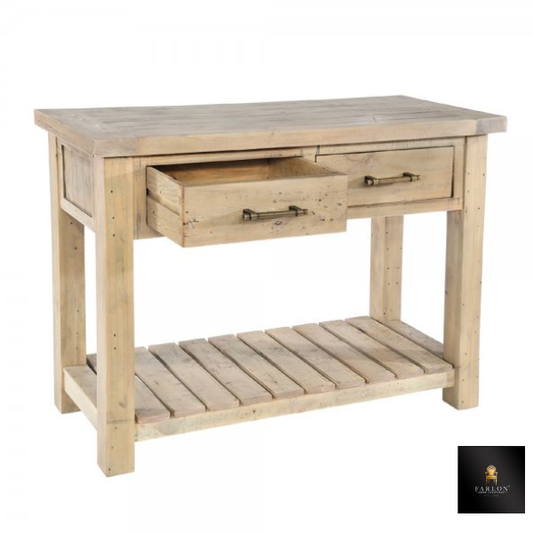 FHC Pinewood  Oregon Console Table With Dual Drawers