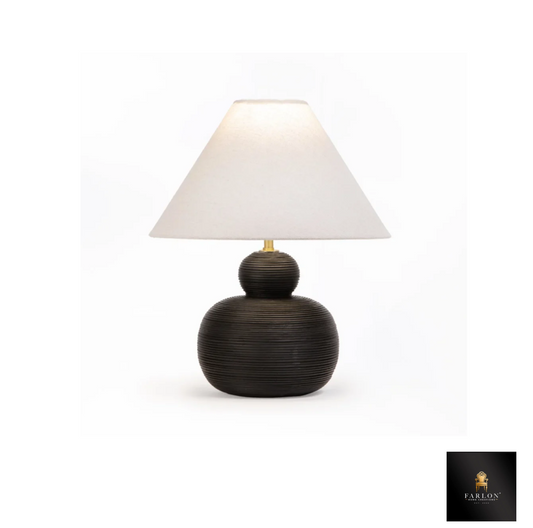 FHC BLACK PEBBLE BASE TABLE LAMP