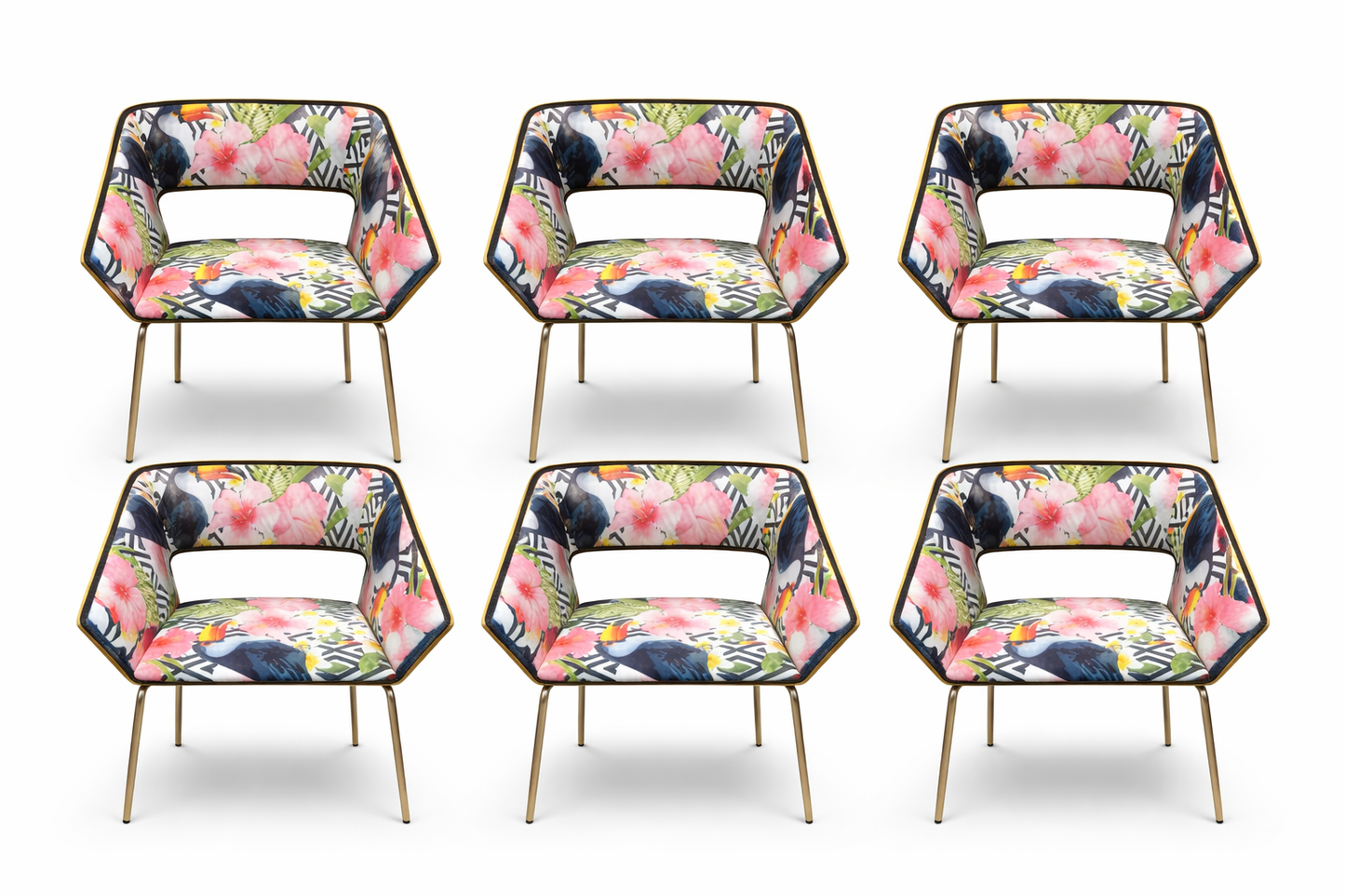 FHC Tropical Print Accent Chair For Hire