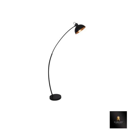 FHC BLACK METAL ARC FLOOR LAMP