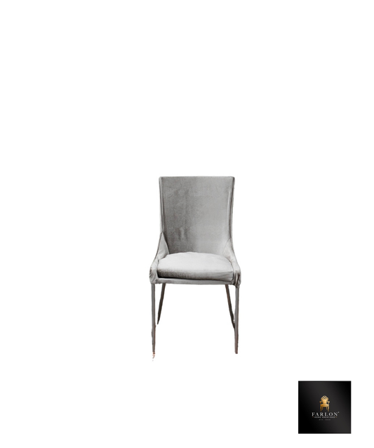 FHC Modern Grey Velvet Dining Chair