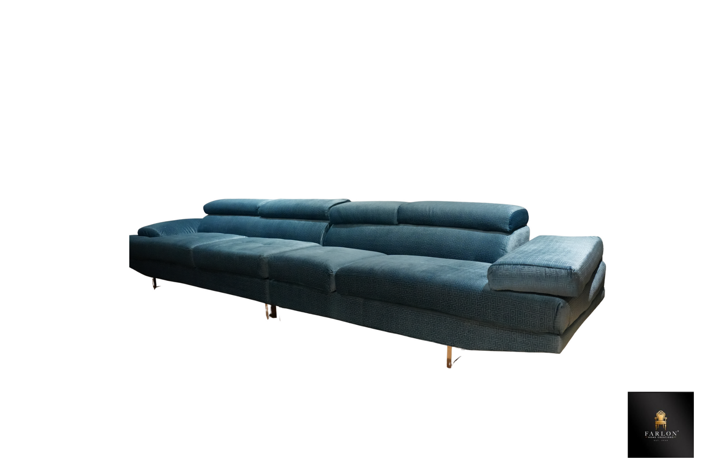 FHC  Avant-Luxe Deep Teal Sectional Designer Couch