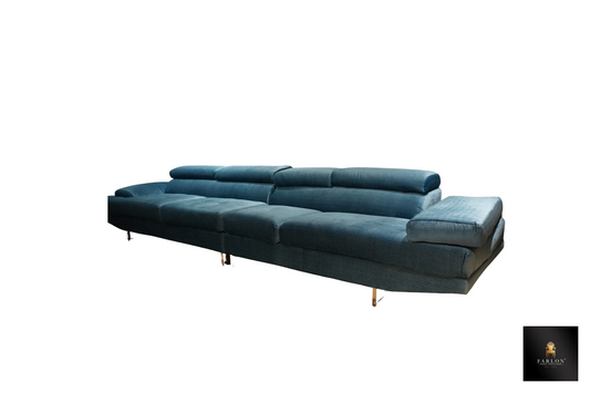 FHC  Avant-Luxe Deep Teal Sectional Designer Couch