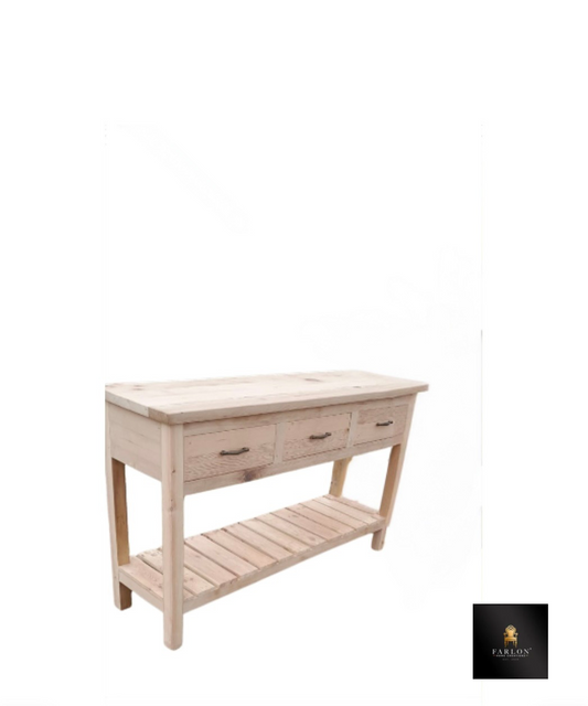 FHC Pinewood Oregon Console Table With Three Drawers