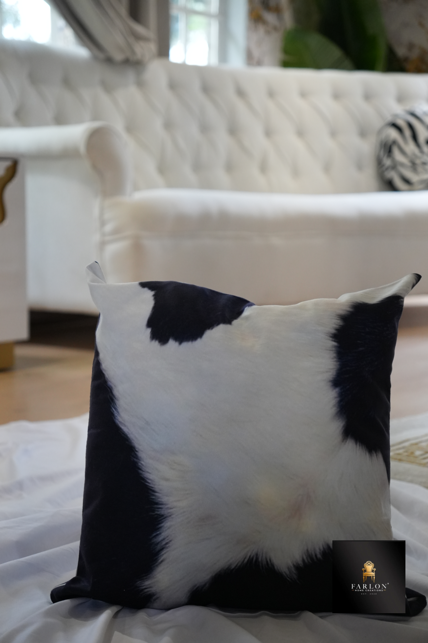 FHC Faux Cowhide Contemporary Accent Scatter Cushion