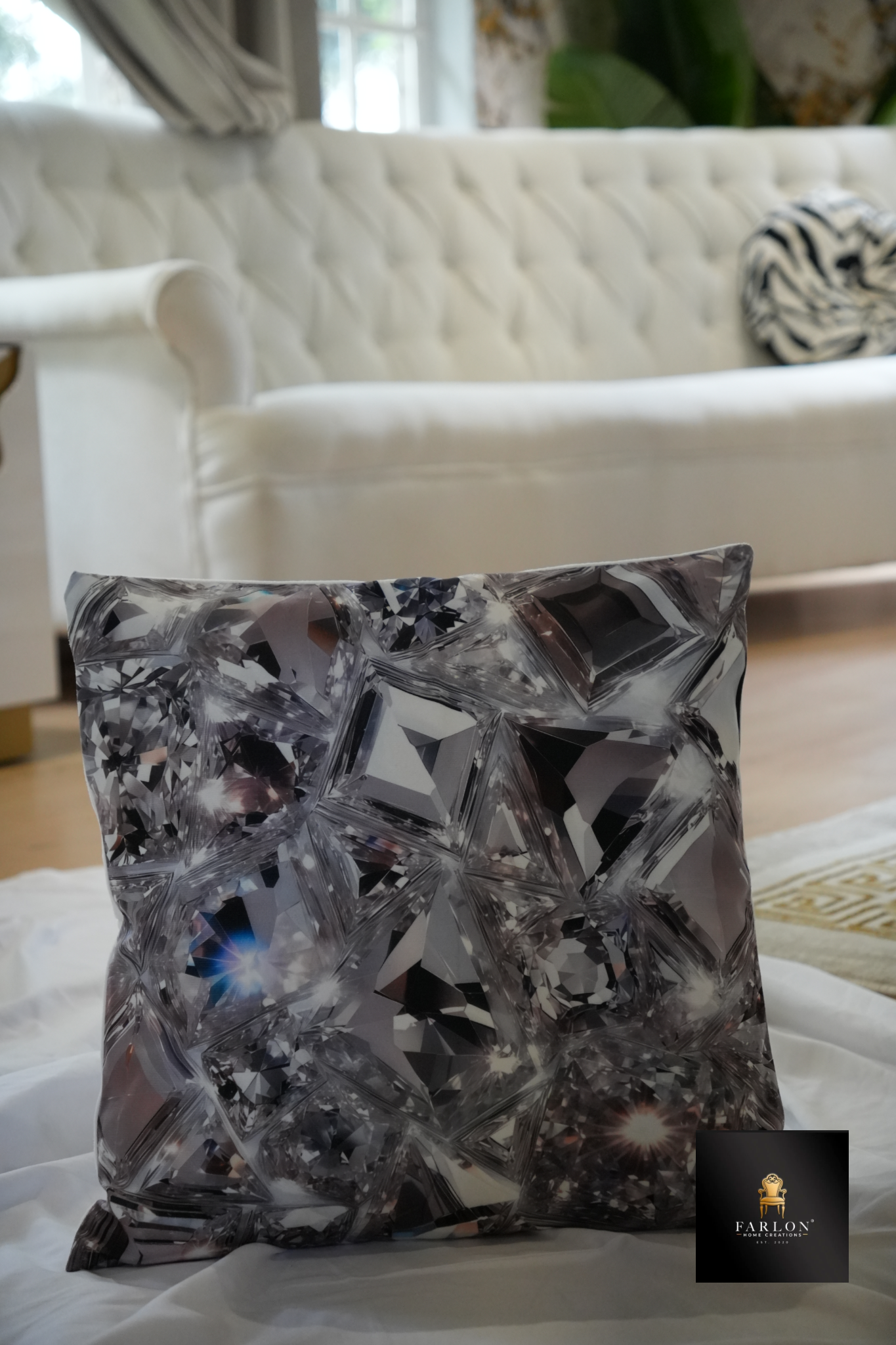 FHC Crystal Prism Luxury Scatter Cushion