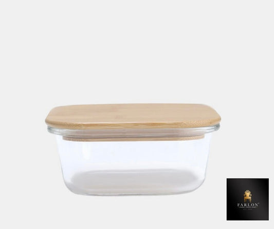 FHC Glass Storage Container with Bamboo Lid – Small ( 4 Piece Set)