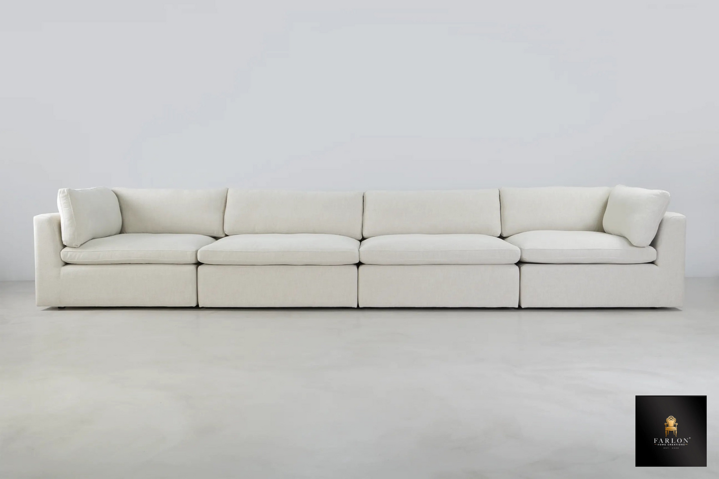 FHC 4 Seater Oversized Modular Cream Sofa