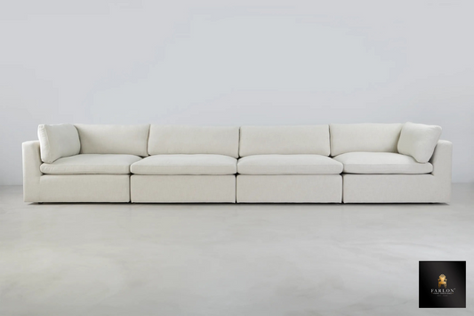 FHC 4 Seater Oversized Modular Cream Sofa