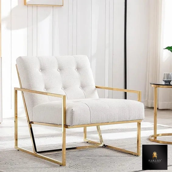 FHC Luxe Gold Frame Accent Chair