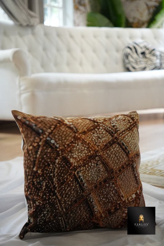FHC  Bronze Lattice Print Scatter Cushion