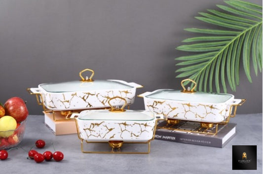 FHC 3 Piece Stunning Glass Serving Platter Set