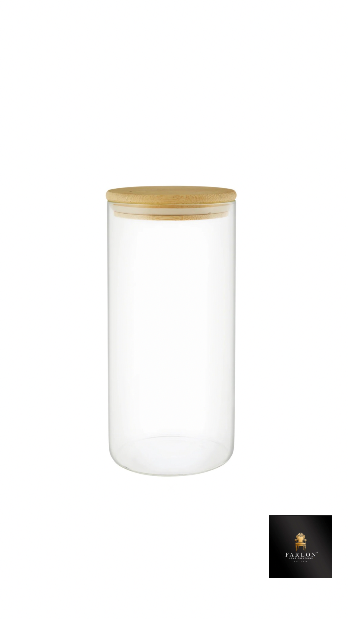 FHC Glass Storage Jar with Bamboo Lid (Medium)