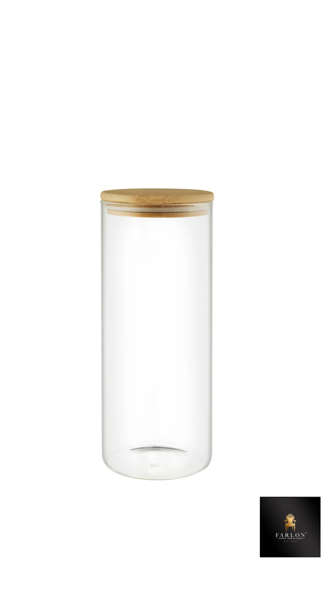 FHC Glass Storage Jar with Bamboo Lid (Large) - 4 Piece Set