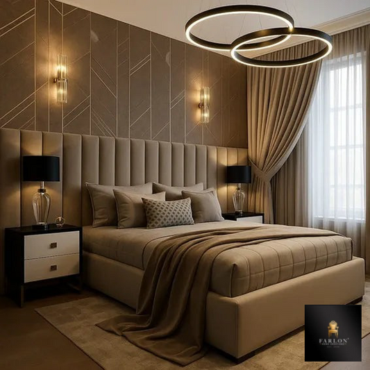 FHC Luxe Vertical Flute Sleigh Bed Set