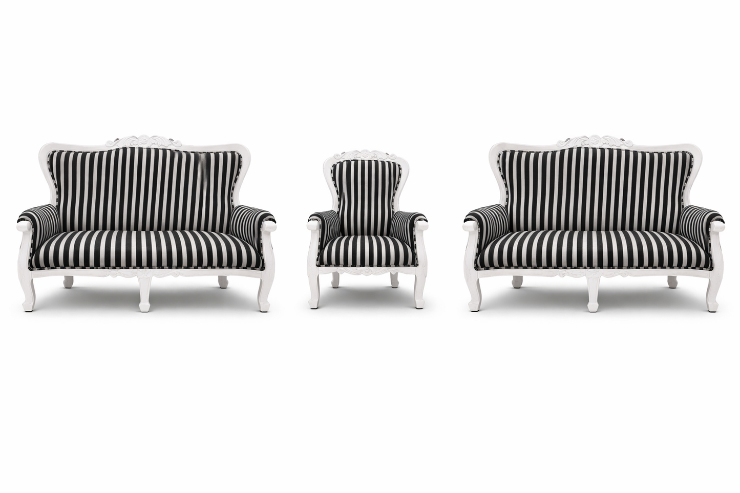 FHC Antique Black & White Striped Set For Hire