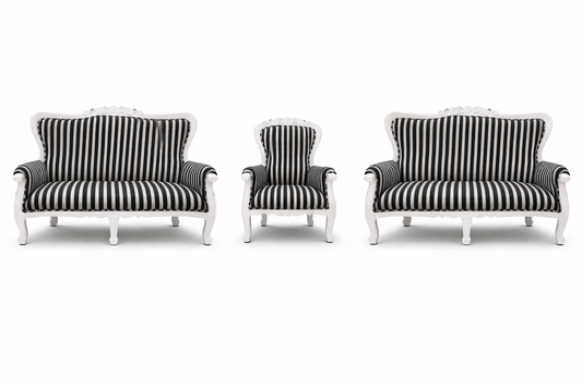 FHC Antique Black & White Striped Set For Hire