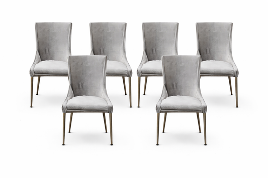 FHC Modern Grey Velvet Dining Chair For Hire