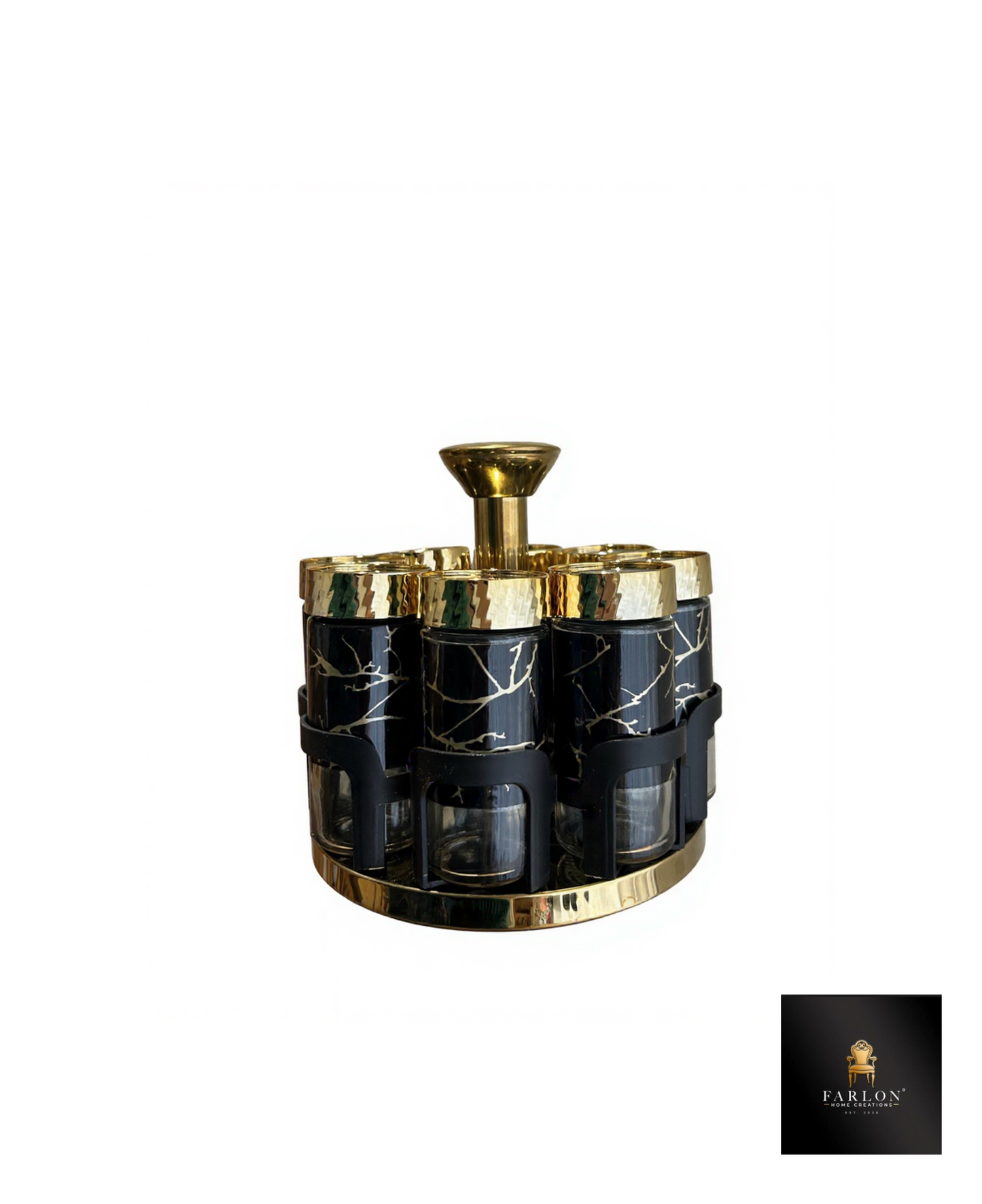 FHC 6 Piece Marble Spice Bottles