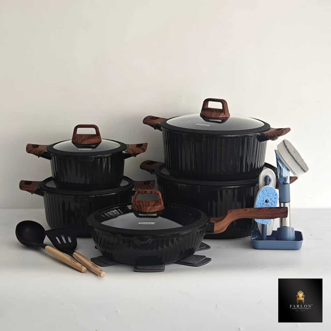 FHC 10 Piece Non-stick Kitchen Pot Cookware Set