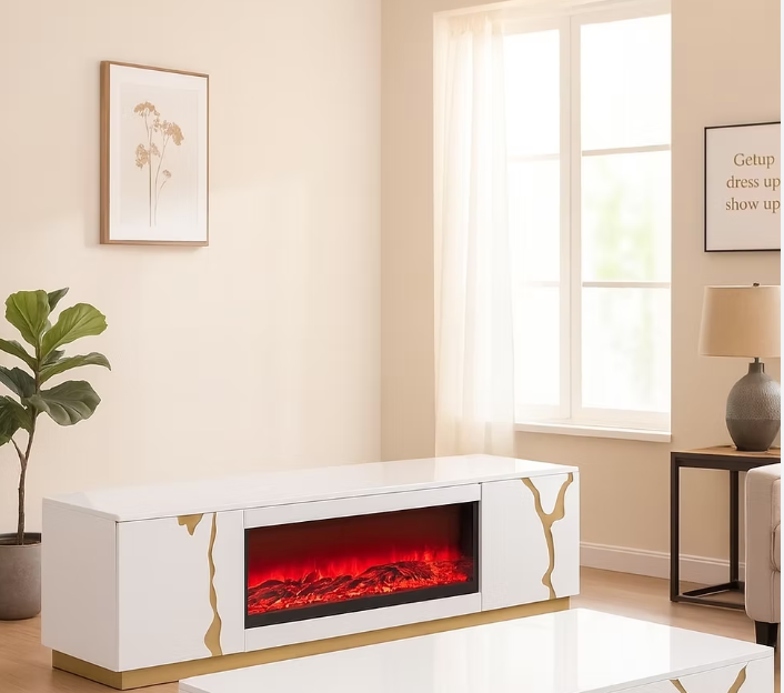 FHC Coffee Table with Electric Artificial Fireplace