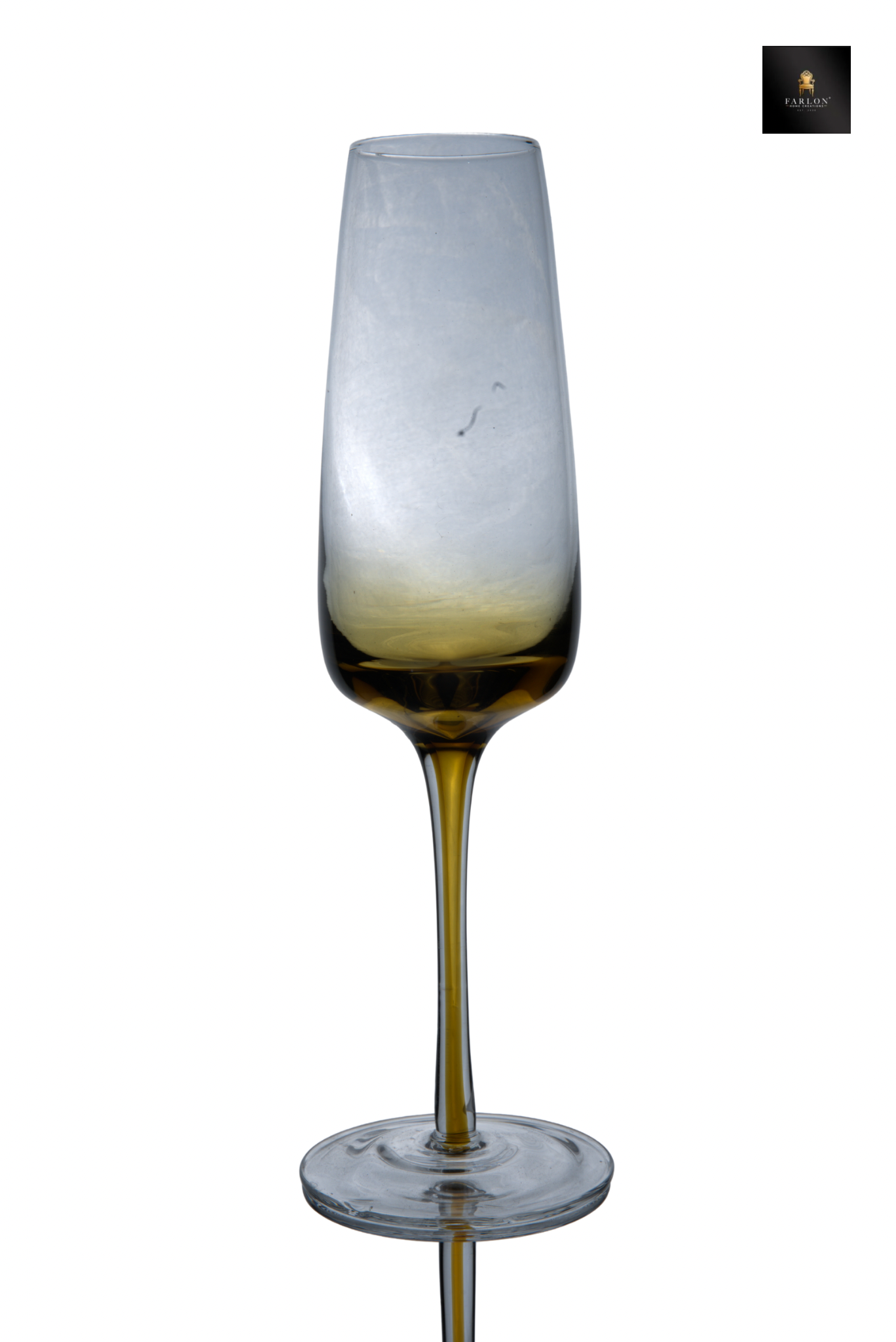 FHC Amber Stem Champagne Flute Glass 6 Piece